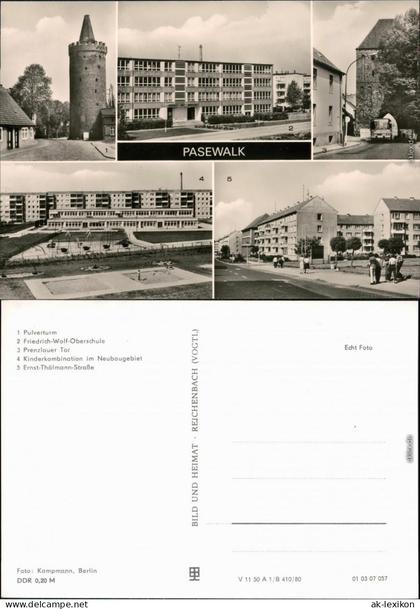 Pasewalk Pulverturm, Oberschule, Prenzlauer Tor, KITA, Ernst-Thäl.-Straße 1980