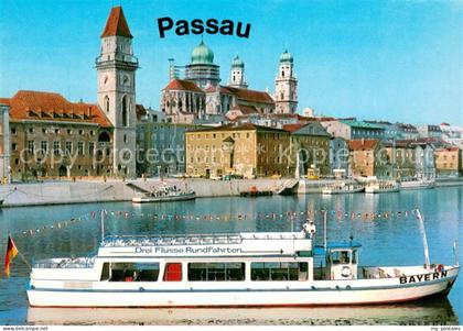 PAssAU Bayern Rathausplatz m. Anlegestelle d. Drei-Fluesse-Rundfahrten - Persone