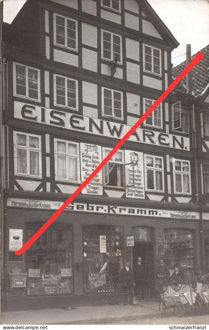 Foto AK Peine ? Eisenwaren Laden Geschäft Hermann Gustav Kramm Cramm a Ilsede Ölsburg Braunschweig Hannover Magdeburg