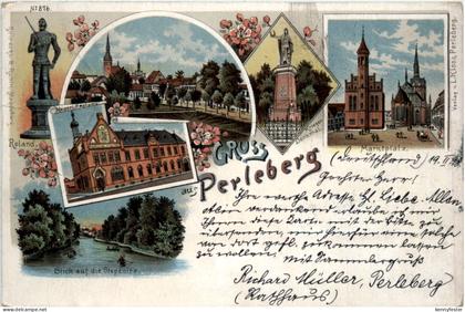 Gruss aus Perleberg - Litho