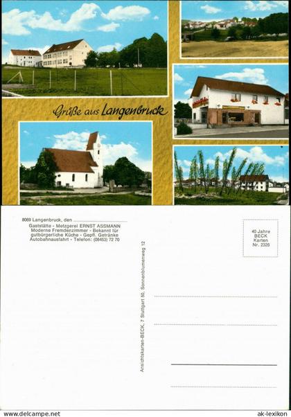 Pfaffenhofen (Ilm) Umlandansicht LANGENBRUCK ua. Metzgerei E. Assmann,  1970