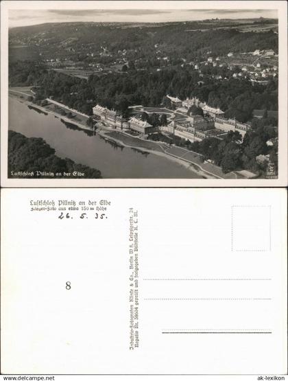 Ansichtskarte Pillnitz Luftbild - Schloss Pillnitz 1935