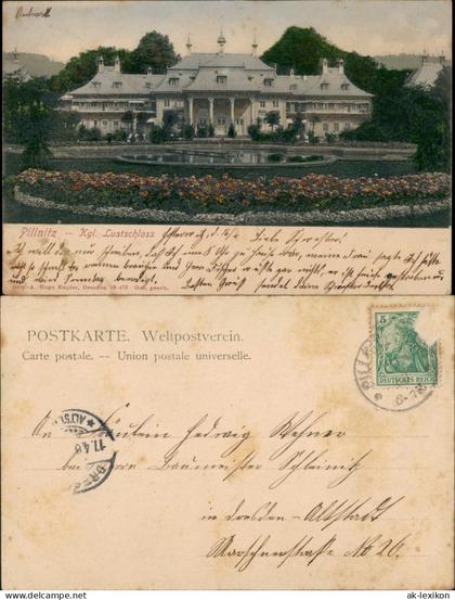 Ansichtskarte Pillnitz Schloss Pillnitz coloriert 1904