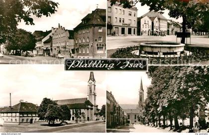 Plattling Isar Bayern Ortsmotive Kirche Brunnen
