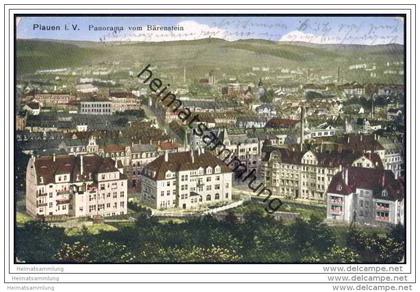 Plauen im Vogtland - Panorama vom Bärenstein - Feldpost