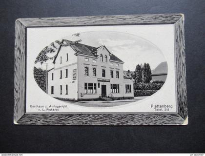 Feldpost AK 1.WK 1917 Echtfoto AK Plettenberg Gasthaus z. Amtsgericht v. L. Pickardt Stp. Vereinslazarett Plettenberg