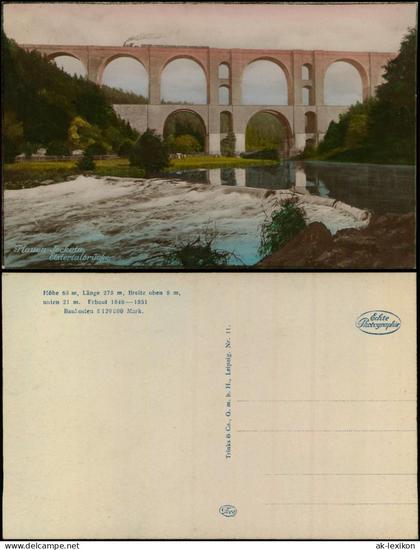 Ansichtskarte Jocketa-Pöhl Elstertalbrücke - Color Fotokarte 1926