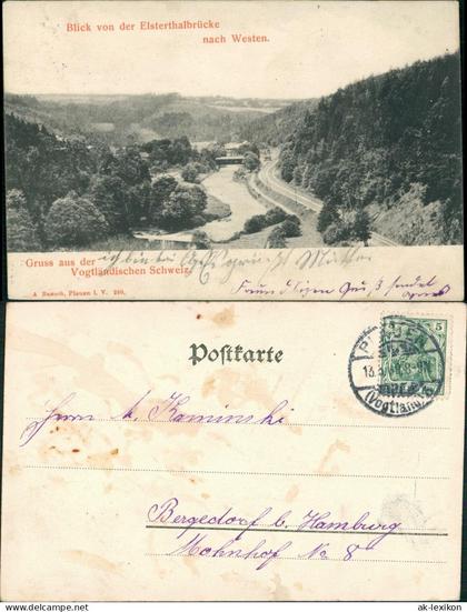 Ansichtskarte Jocketa-Pöhl Elstertalbrücke nach Westen 1906
