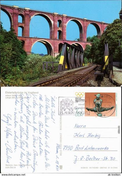 Jocketa-Pöhl Elstertalbrücke (erbaut 1846-51 - Länge 280 m, Höhe 68 m) 1981