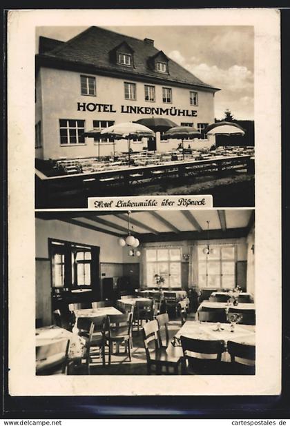 AK Pössneck, Hotel Linkenmühle, Innenansicht