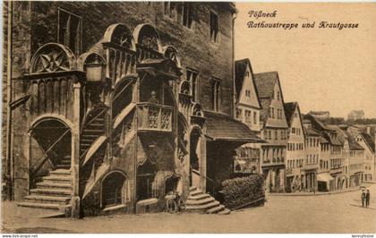 Pössneck - Rathaustreppe und Krautgasse
