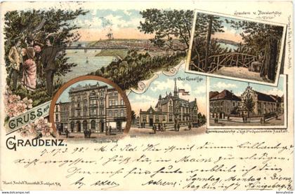 Gruss aus Graudenz - Litho - Pommern