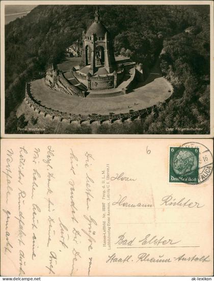 Ansichtskarte Porta Westfalica Luftbild Porta Westfalica 1936