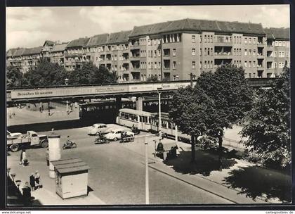 AK Berlin-Prenzlauer Berg, Bornholmer Strasse mit Strassenbahn