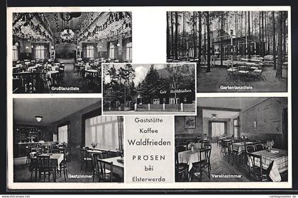 AK Prösen bei Elsterwerda, Gaststätte Kaffee Waldfrieden