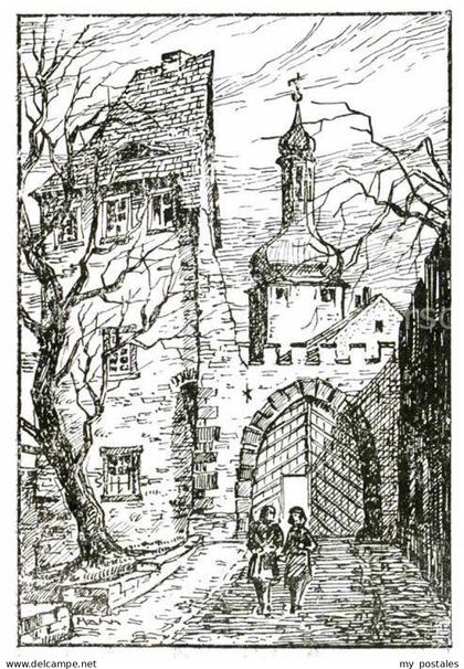 Querfurt Sachsen-Anhalt Burg Vorburg Zeichnung