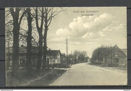 Germany Deutschland o 1914 Gruss aus QUICKBORN - Hauptsstrasse