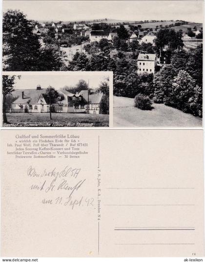Ansichtskarte Lübau-Rabenau Gasthof und Sommerfrische Lübau 1942
