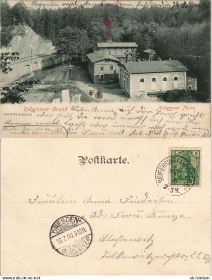 Ansichtskarte Rabenau Rabenauer Grund Rabenauer Mühle 1900