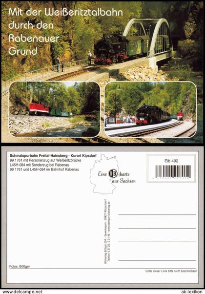 Ansichtskarte Rabenau Rabenauer Grund Weißeritztalbahn Eisenbahn 1999
