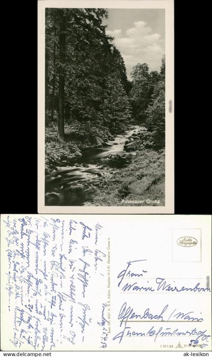 Foto Ansichtskarte Rabenau Partie am Rabenauergrund 1953