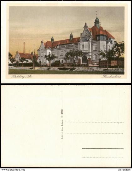 Ansichtskarte Radeberg Krankenhaus 1925