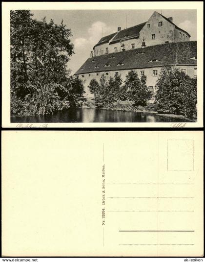 Ansichtskarte Radeberg Schloß Teich 1925
