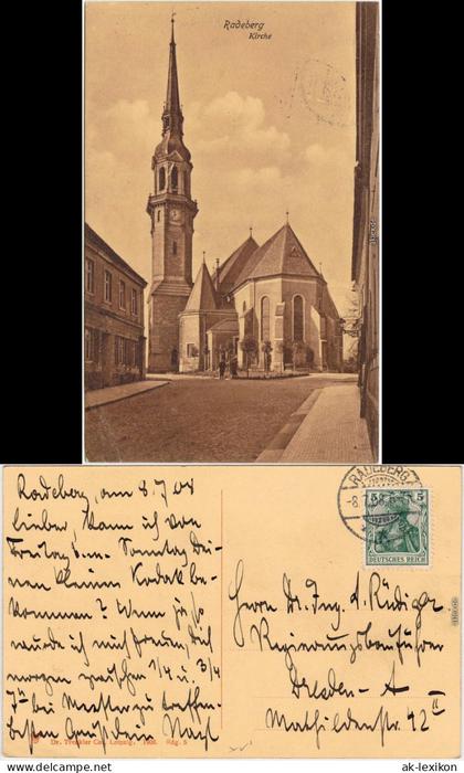 Radeberg Kirche Ansichtskarte Straßen  1908