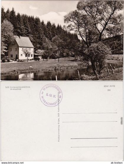 Ansichtskarte Radevormwald Wiebachhütte - Außenansicht mit Teich 1962