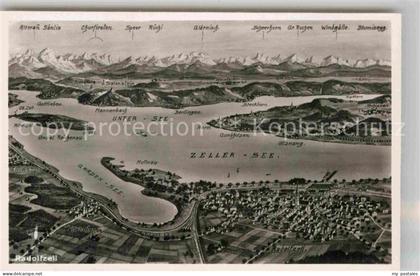 Radolfzell Bodensee Fliegeraufnahme Panoramakarte