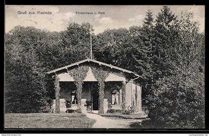 AK Rastede, Försterhaus im Park mit angrenzenden Bäumen