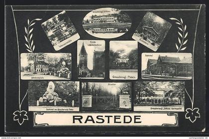 AK Rastede, Grossherzogliches Schloss, Försterhaus, Bahnhof