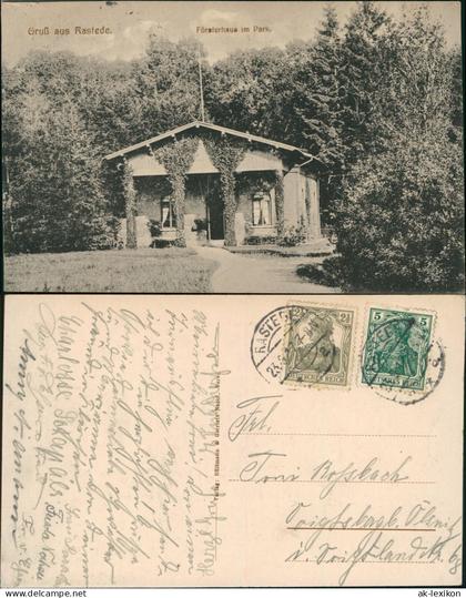 Ansichtskarte Rastede Försterhaus im Park 1917