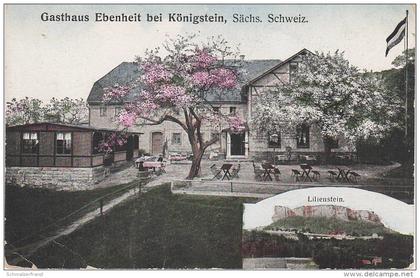 AK Gasthof Ebenheit Sächsische Schweiz Lilienstein bei Königstein Halbestadt Waltersdorf Prossen Schandau Strand