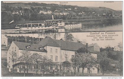 AK Prossen Gasthof Dampfer König Albert bei Rathmannsdorf Porschdorf Waltersdorf Schandau Königstein Sächsische Schweiz