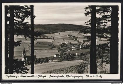 AK Rechenberg-Bienenmühle i. Erzgeb., Wintersportplatz, Ortsansicht