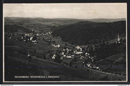 AK Rechenberg-Bienenmühle im Erzgebirge, Panorama mit Kirche