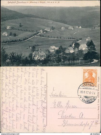 Ansichtskarte Rehefeld-Altenberg (Erzgebirge) Panorama-Ansichten 1917