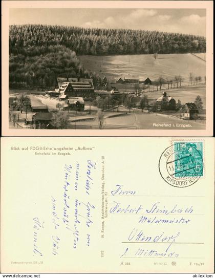 Rehefeld-Altenberg (Erzgebirge)   Erholungsheim Aufbau Skihang 1960