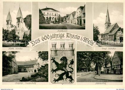 Rheda-Wiedenbrueck Das 600 jaehrige Rheda Kath.Kirche Rathaus Evgl.Kirche Steinw