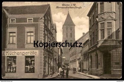 ALTE POSTKARTE RHEINE IN WESTFALEN HERRENSCHREIBER-STRASSE KÜCHENGERÄTE Herrenschreiberstrasse Ansichtskarte AK postcard