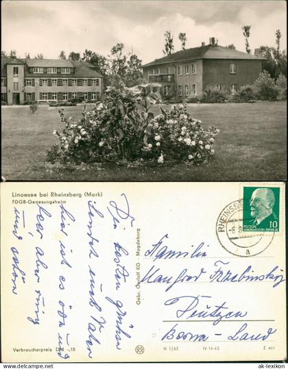 Linow-Rheinsberg FDGB-Genesungsheim Linowsee bei Rheinsberg (Mark) 1963