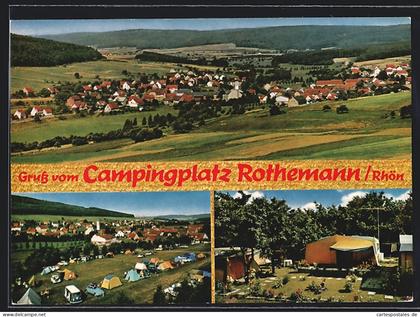 AK Rothemann /Rhön, Campingplatz und, Ortsansicht