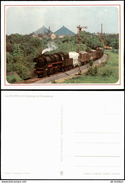 Ansichtskarte Ronneburg (Thüringen) Güterzug Eisenbahn 1985