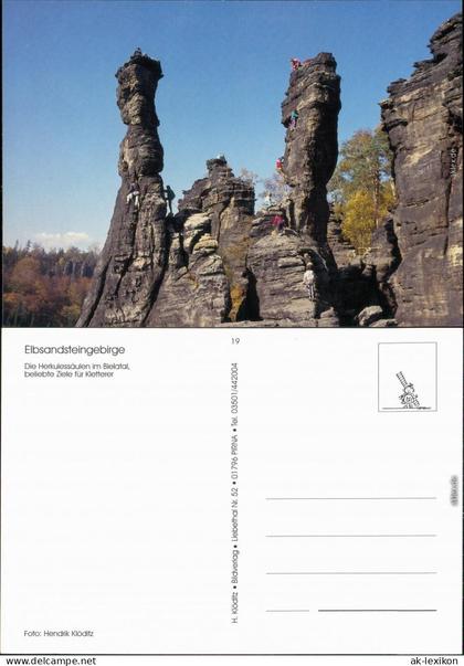 Bielatal-Rosenthal-Bielatal Herkulessäulen im Bielatal, Kletterer 2000