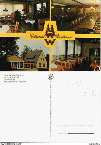 Rotenburg (Wümme) Waldgaststätte Wegener Mehrbild-AK 4 Ansichten 1980