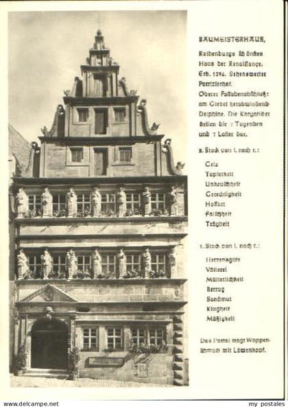 Rothenburg Tauber Rothenburg Braeumeisterhaus x 1951