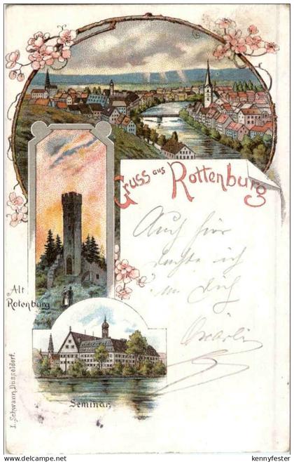 Gruss aus Rottenburg - Litho