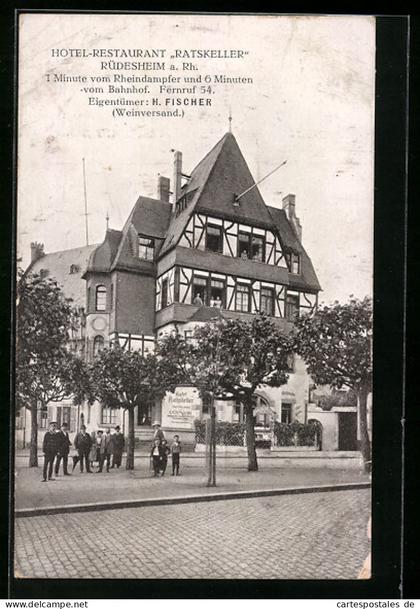 AK Rüdesheim a. Rh., Hotel-Restaurant Ratskeller