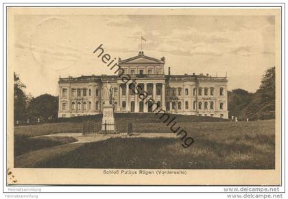 Schloss Putbus auf Rügen - Vorderseite - Verlag van Aaken Putbus Rügen gel. 1927